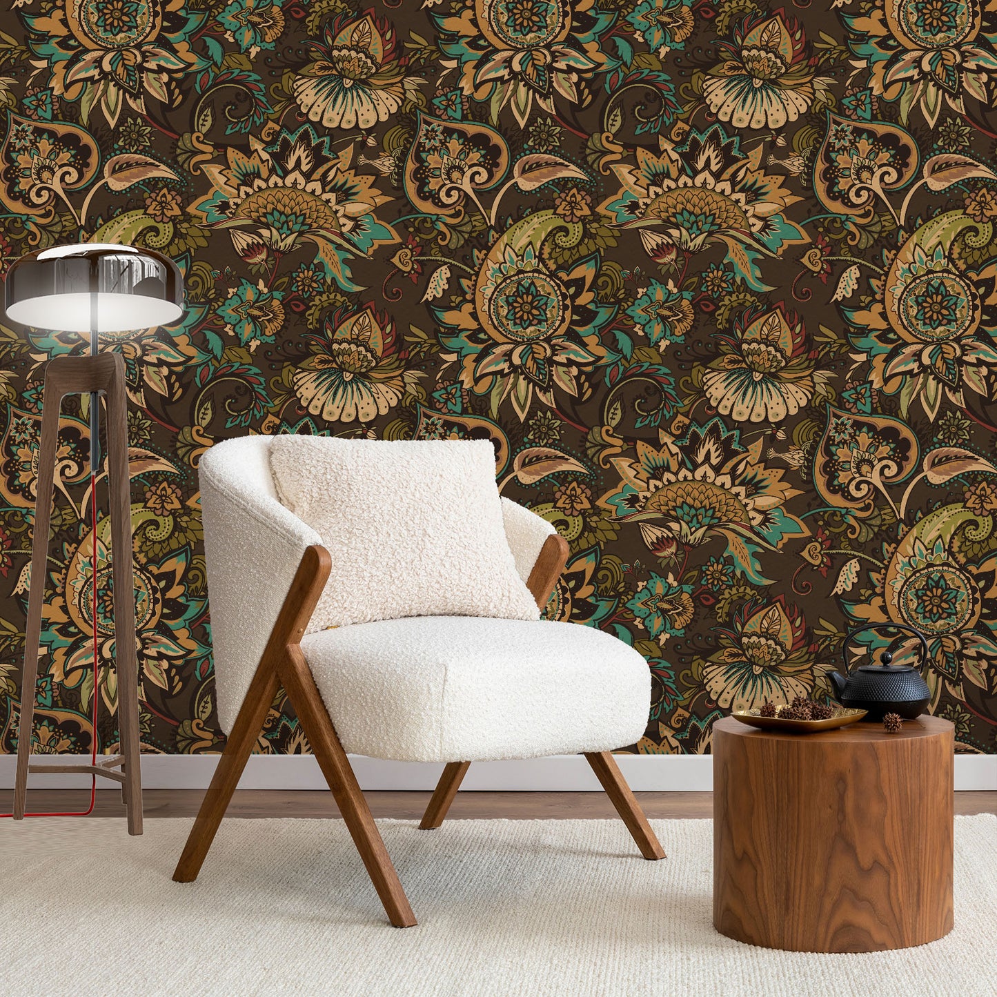 Rustic Blooms Floral Wallpaper
