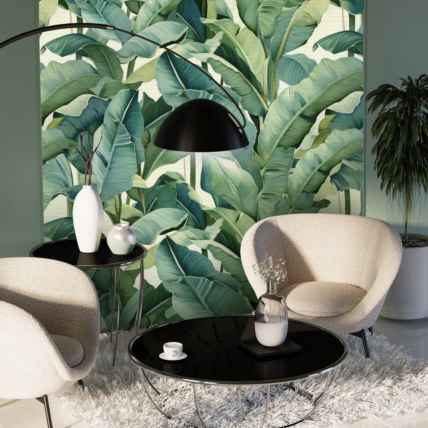 Verdant Vibes Minimal Modern Wallpaper