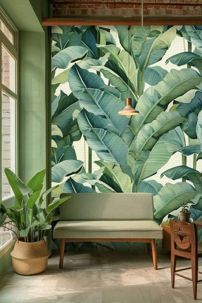 Verdant Vibes Minimal Modern Wallpaper