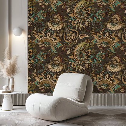 Rustic Blooms Floral Wallpaper
