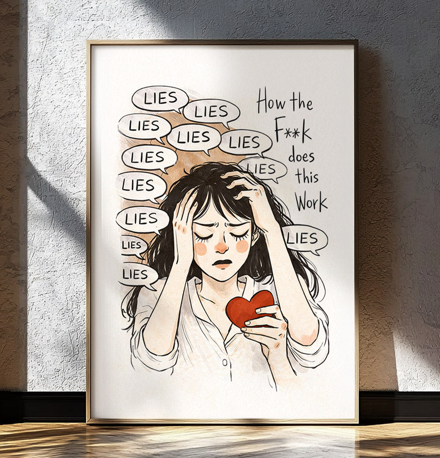 Lies Relationship Art | Toxic Love Print | Dark Humor Wall Art