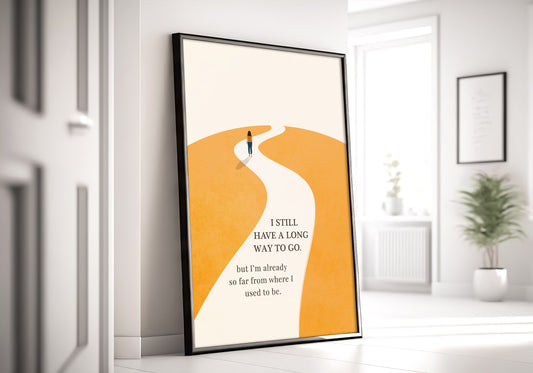 Minimalist Growth Journey Wall Art, Neutral Office Decor, Inspirational Wall art
