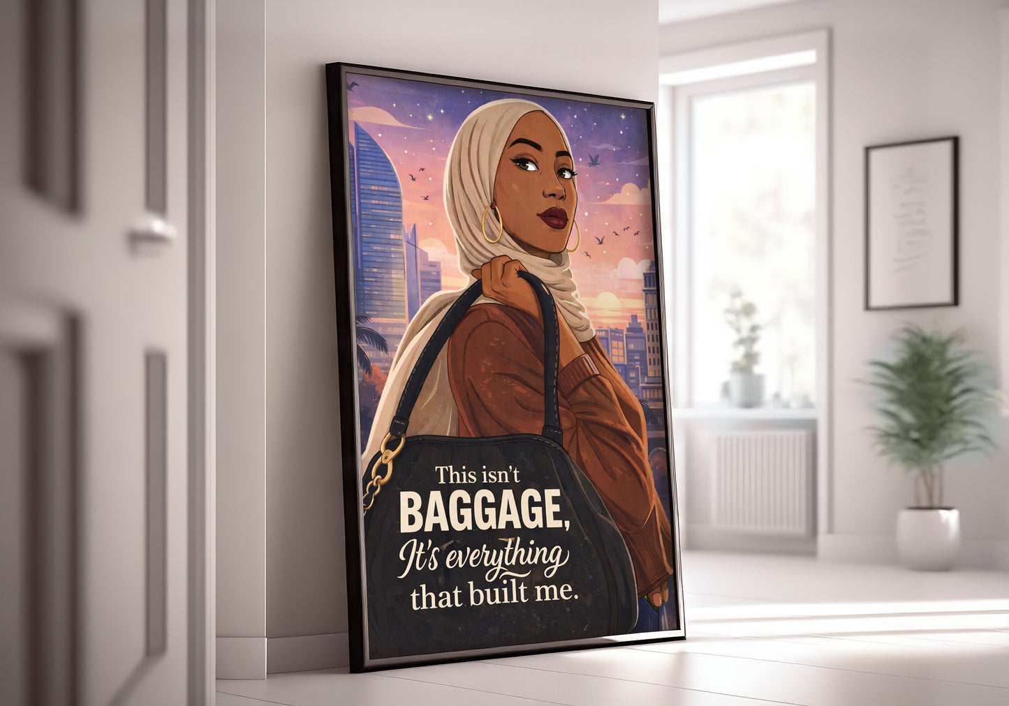 This Isn’t Baggage Quote Poster/ Canvas, Bold Feminine Muslim Woman Art