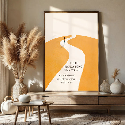 Minimalist Growth Journey Wall Art, Neutral Office Decor, Inspirational Wall art