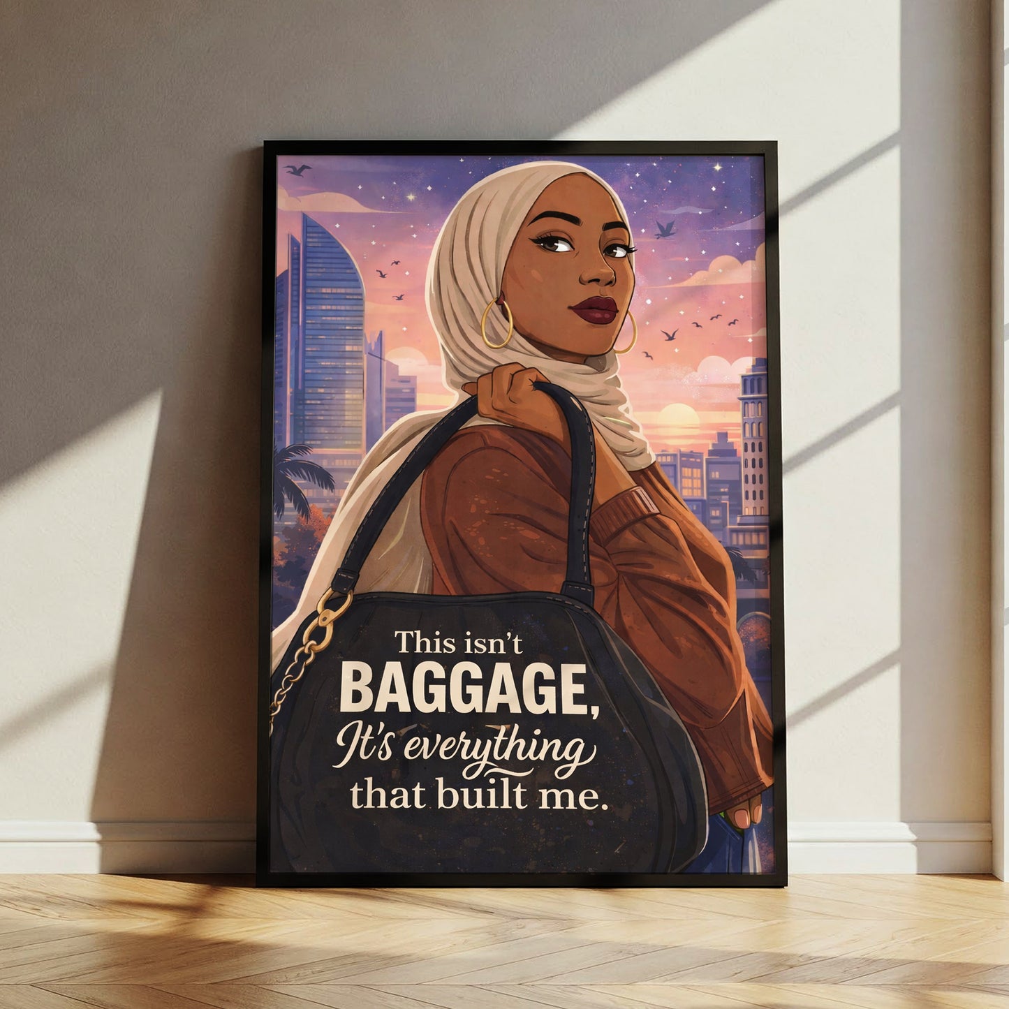 This Isn’t Baggage Quote Poster/ Canvas, Bold Feminine Muslim Woman Art