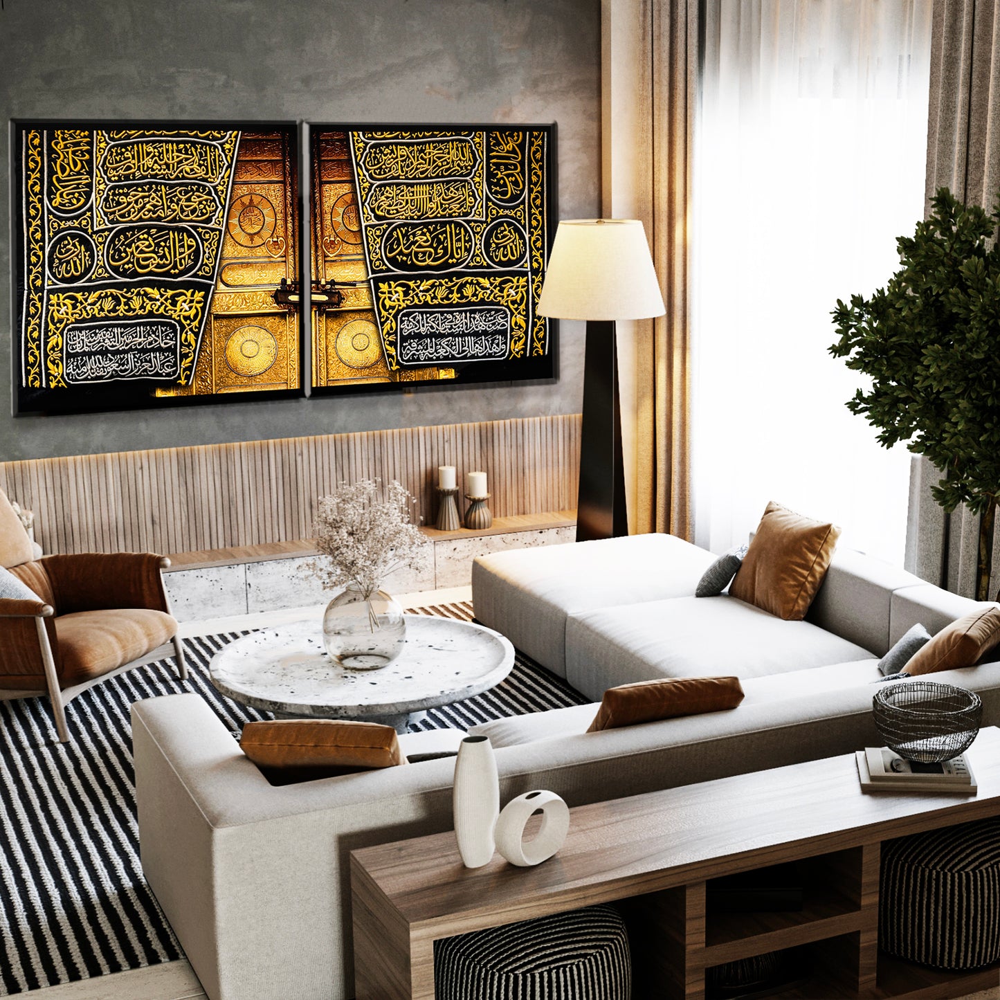 Miniature Kaaba Door Replica Canvas Wall Art