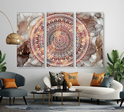 Mandala, Set of 3 Canvas