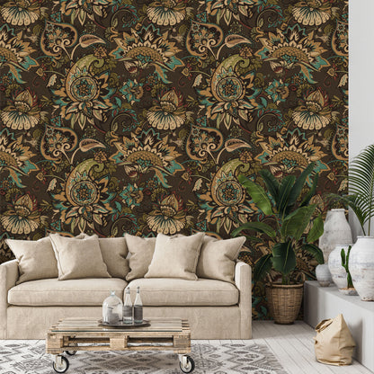Rustic Blooms Floral Wallpaper