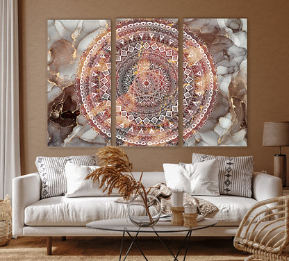 Mandala, Set of 3 Canvas