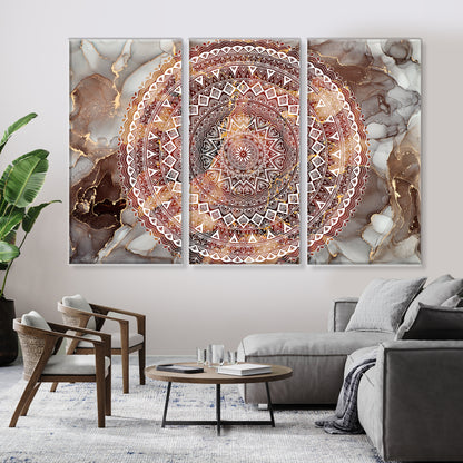 Mandala, Set of 3 Canvas
