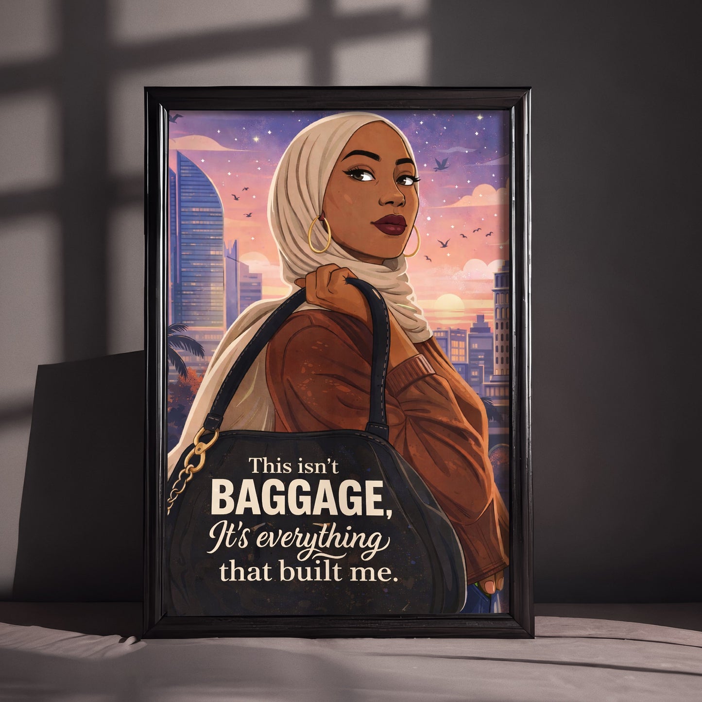 This Isn’t Baggage Quote Poster/ Canvas, Bold Feminine Muslim Woman Art
