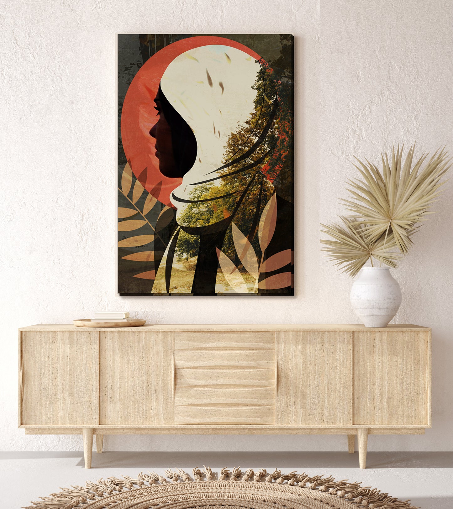 Women in Hijab, Oriental Woman Portrait, Veil Art Arabic Muslim Wall Art Print