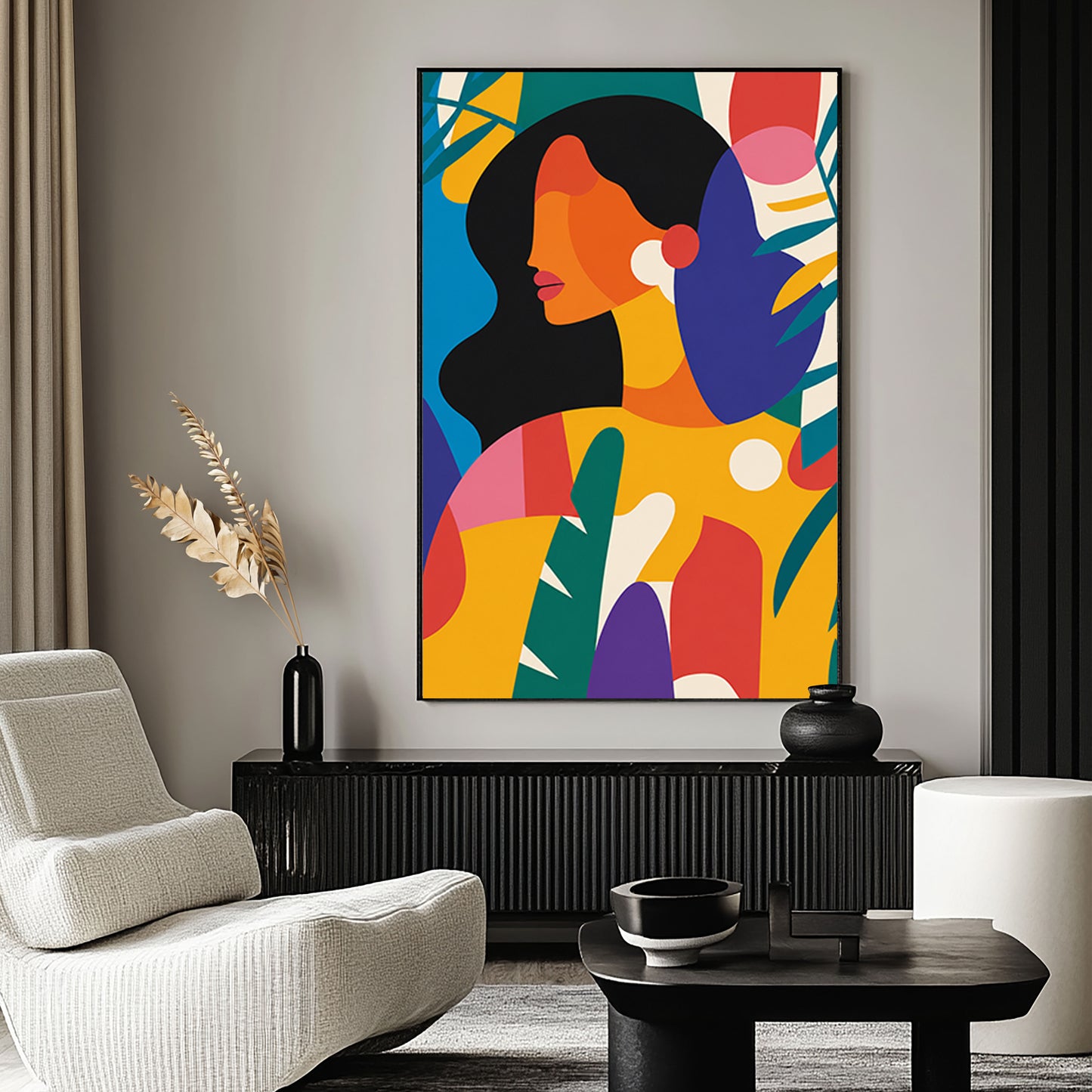 Vibrant Muse – Colorful Abstract Woman Wall Art