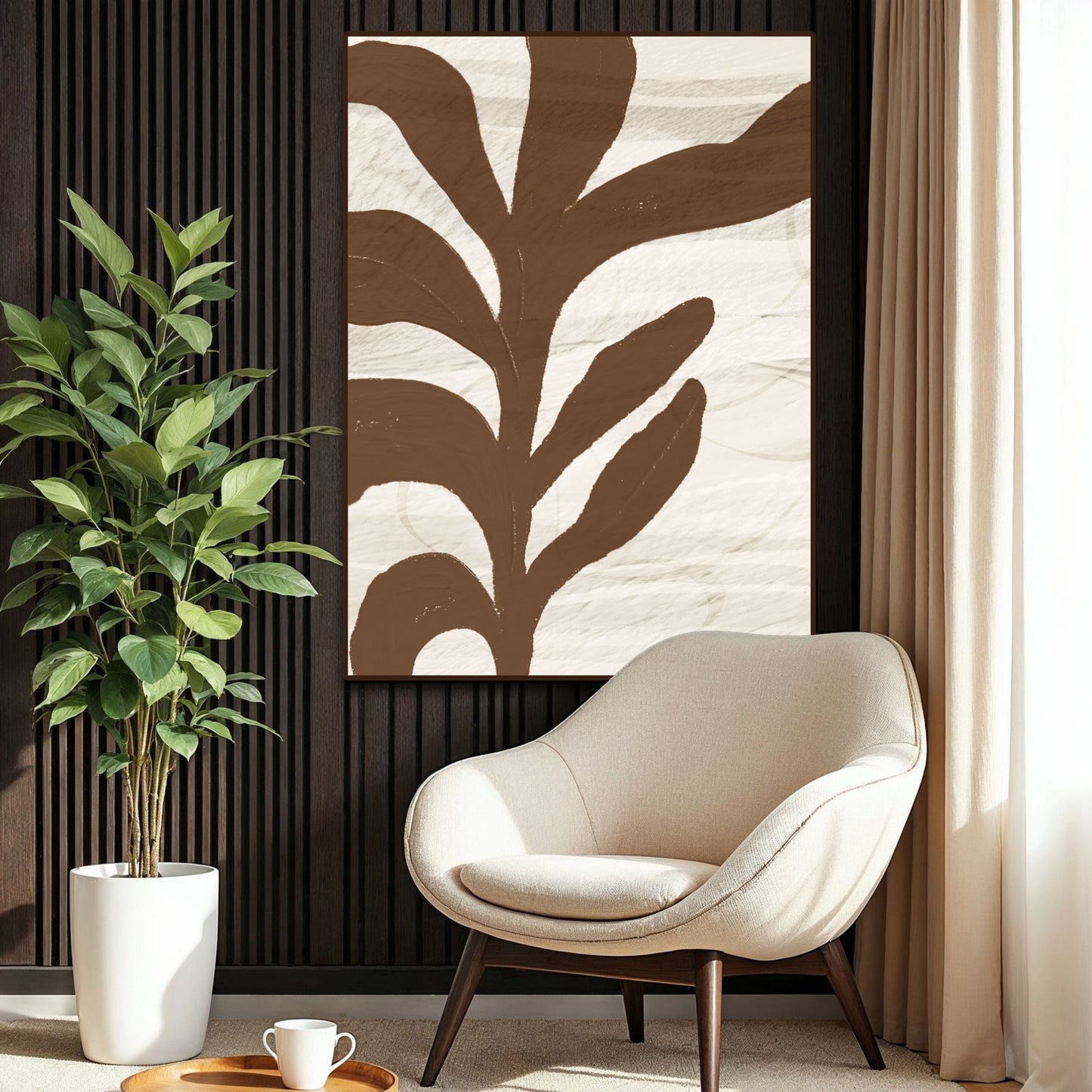 Earthbound Botanica – Brown Botanical Abstract Wall Art