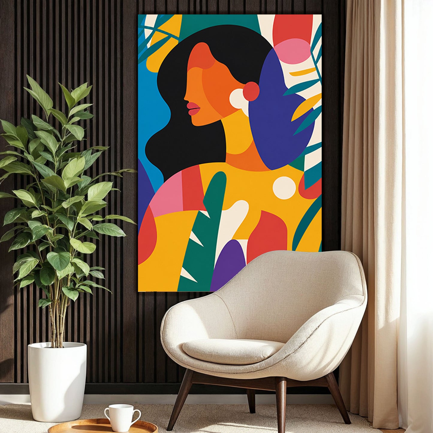 Vibrant Muse – Colorful Abstract Woman Wall Art