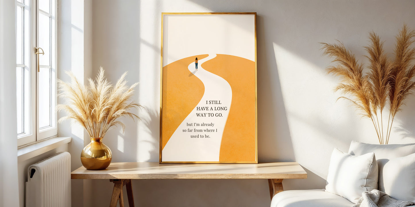 Minimalist Growth Journey Wall Art, Neutral Office Decor, Inspirational Wall art