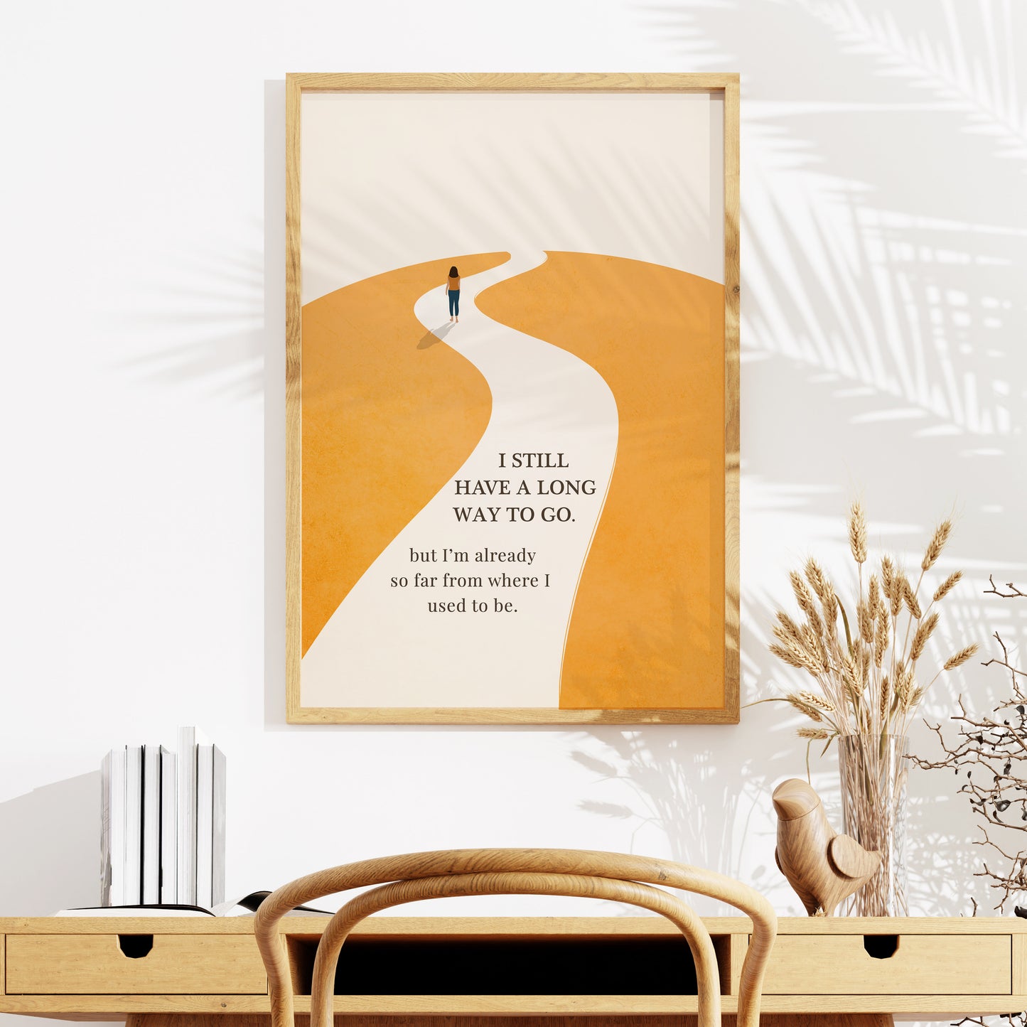 Minimalist Growth Journey Wall Art, Neutral Office Decor, Inspirational Wall art