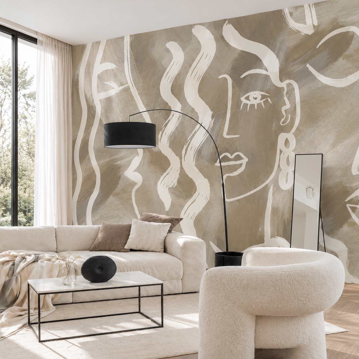 Expressive Strokes – Neutral Wallpaper Ideas for High-End Interiors