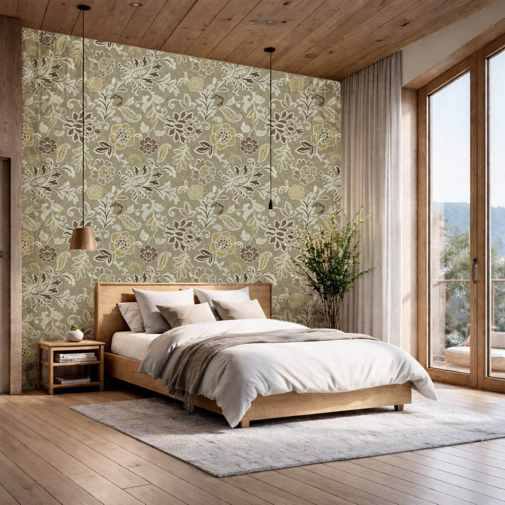 Gilded Heirloom Manor – Vintage Luxury Floral Wallpaper