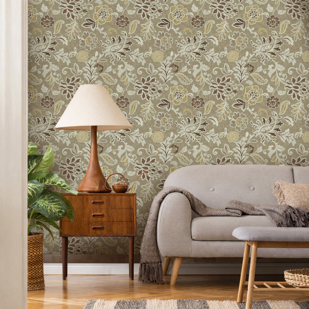 Gilded Heirloom Manor – Vintage Luxury Floral Wallpaper