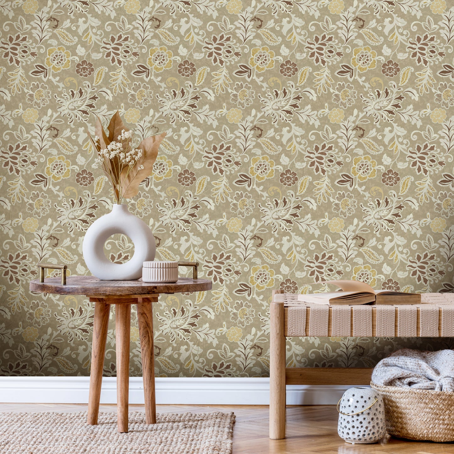 Gilded Heirloom Manor – Vintage Luxury Floral Wallpaper