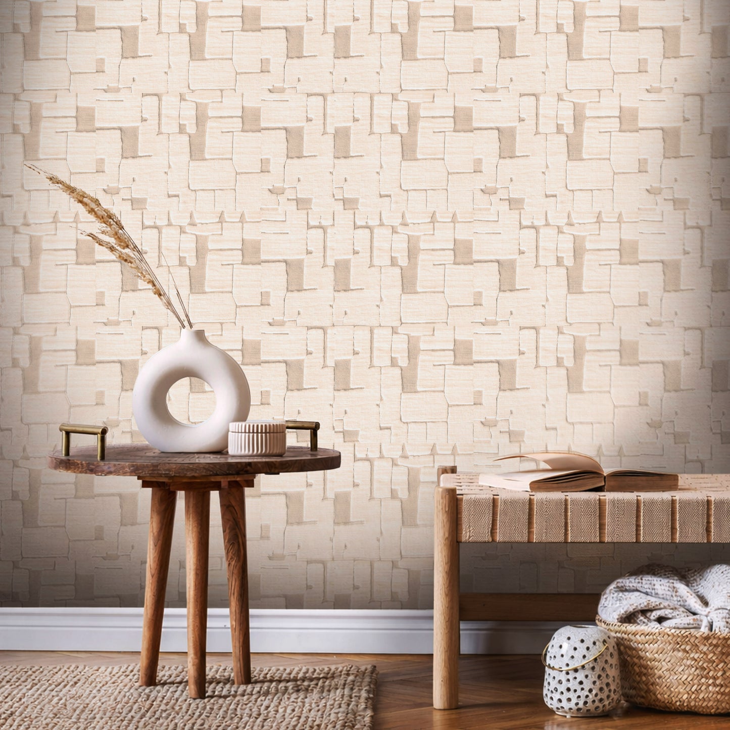 Architectural Stone – Beige Plaster Look Wallpaper Mural
