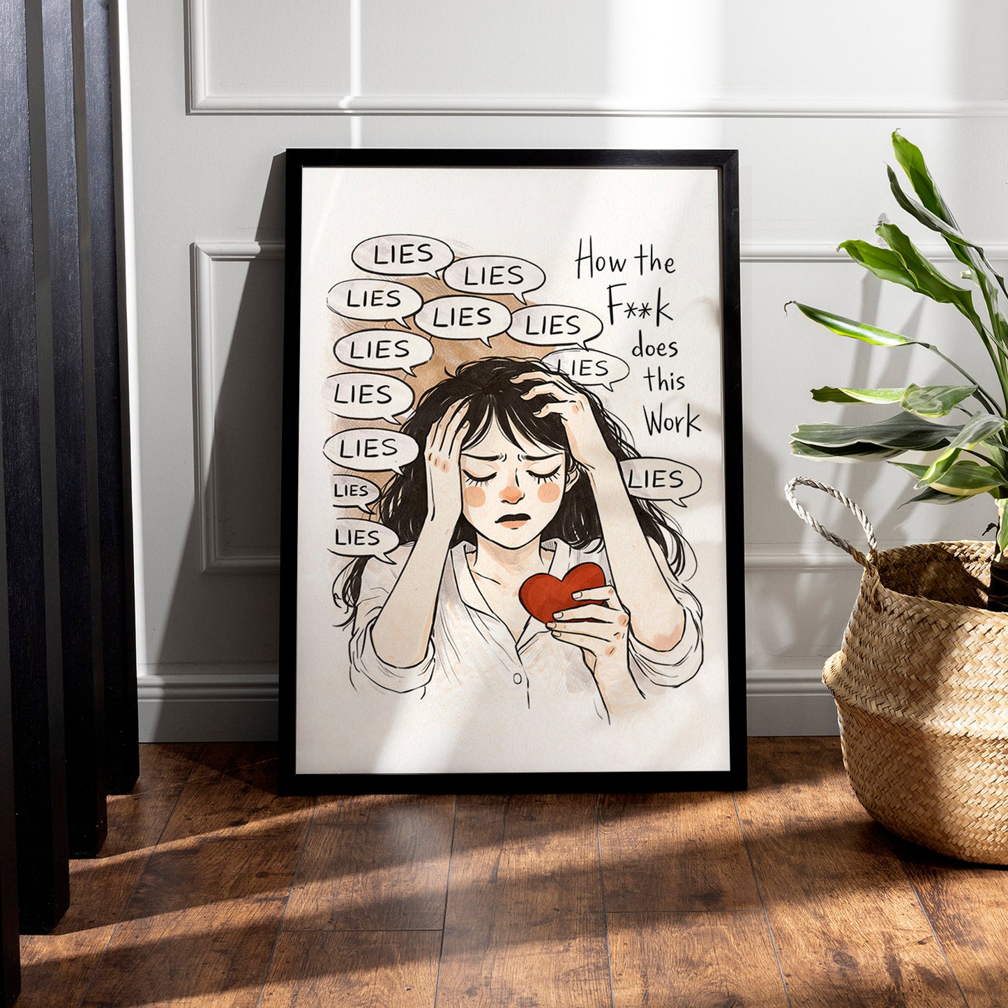 Lies Relationship Art | Toxic Love Print | Dark Humor Wall Art