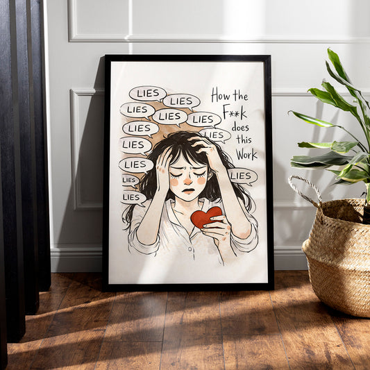Lies Relationship Art | Toxic Love Print | Dark Humor Wall Art