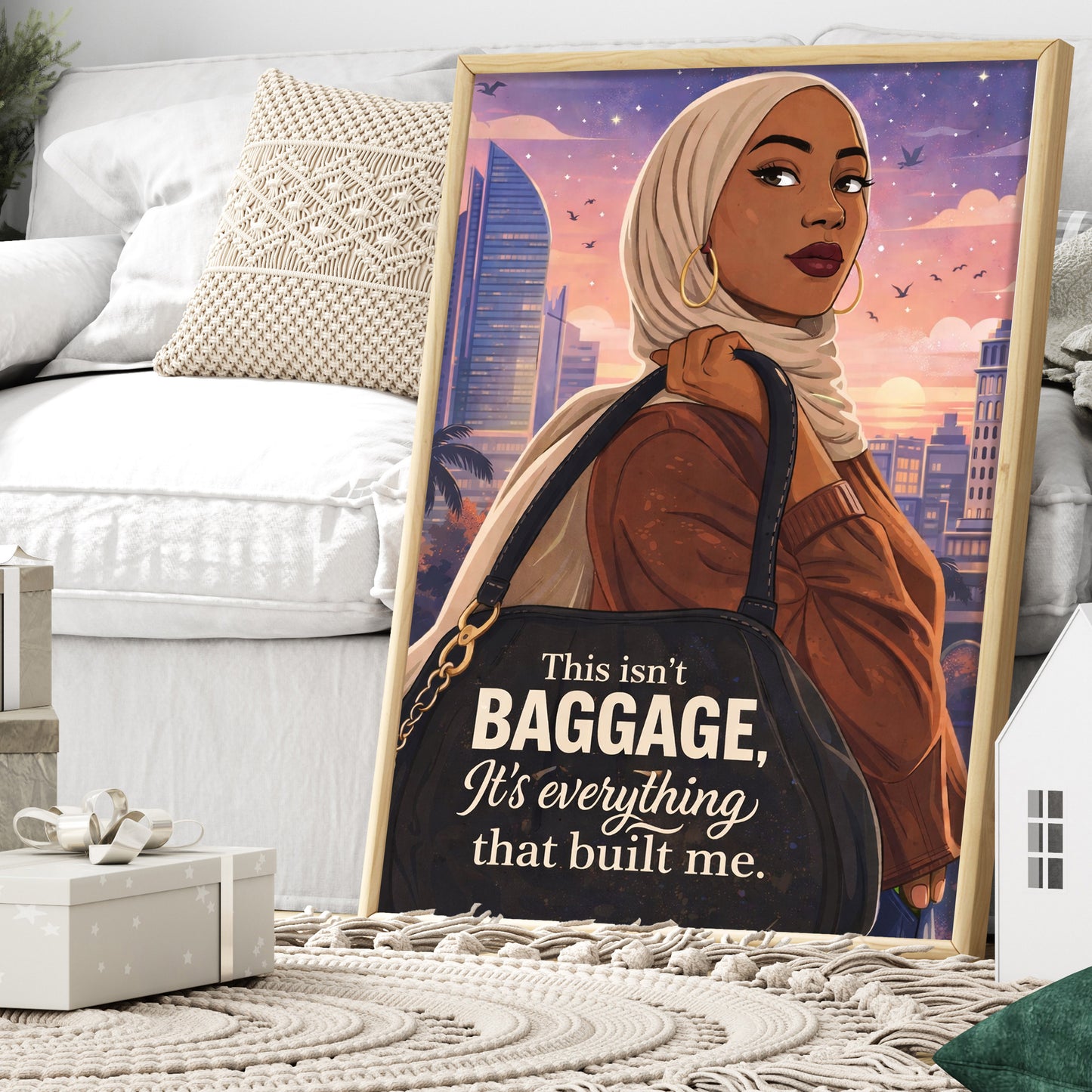 This Isn’t Baggage Quote Poster/ Canvas, Bold Feminine Muslim Woman Art