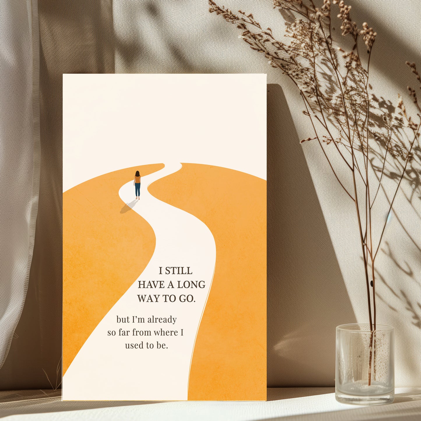 Minimalist Growth Journey Wall Art, Neutral Office Decor, Inspirational Wall art
