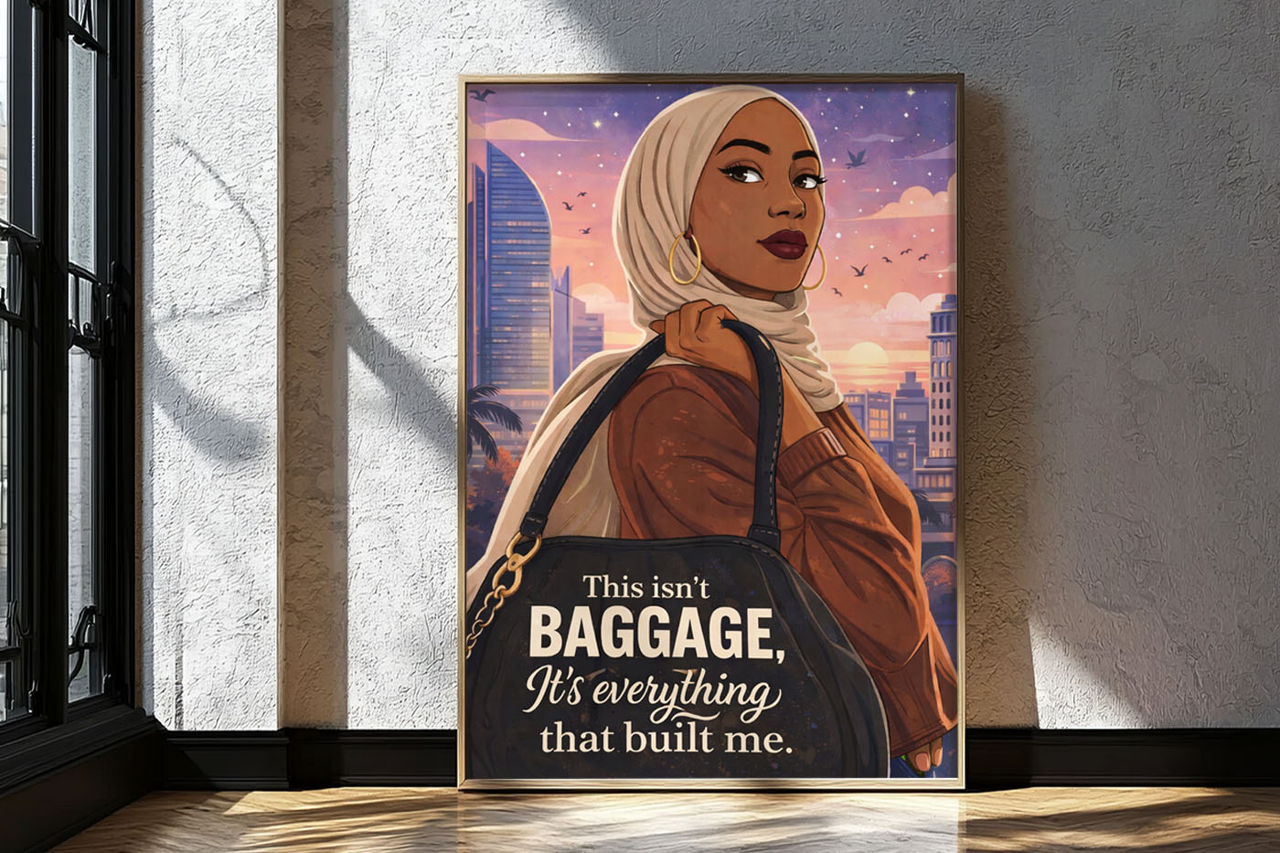 This Isn’t Baggage Quote Poster/ Canvas, Bold Feminine Muslim Woman Art