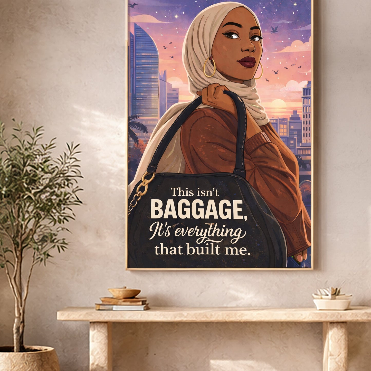 This Isn’t Baggage Quote Poster/ Canvas, Bold Feminine Muslim Woman Art
