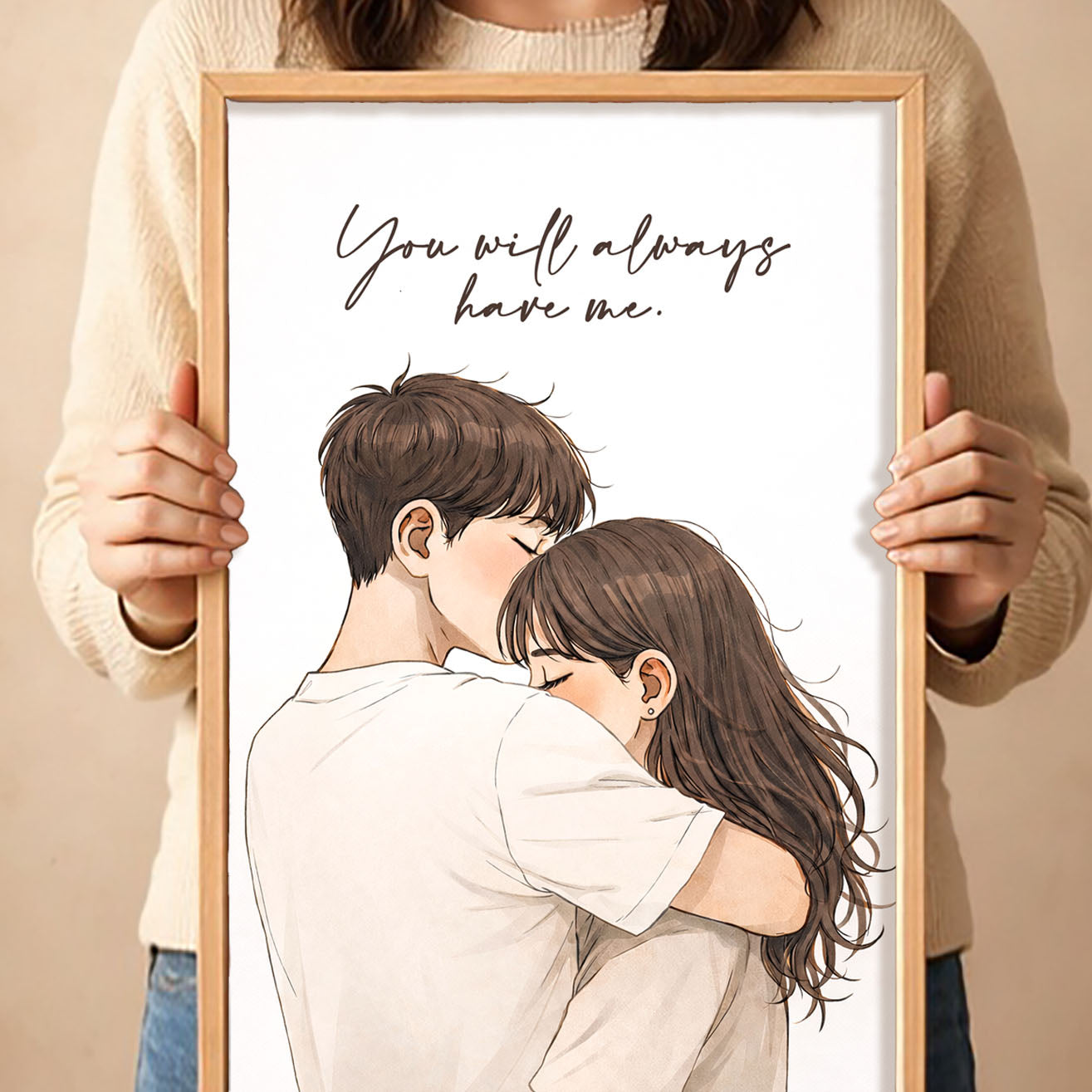 You Will Always Have Me Wall Art | Romantic Couple Print | Minimal Love Poster | Anniversary Gift
