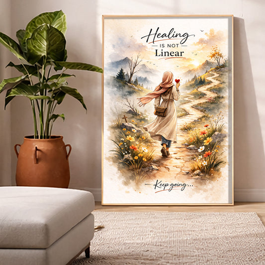 Healing Is Not Linear Wall Art Calm Neutral Decor, Encouragement Gift