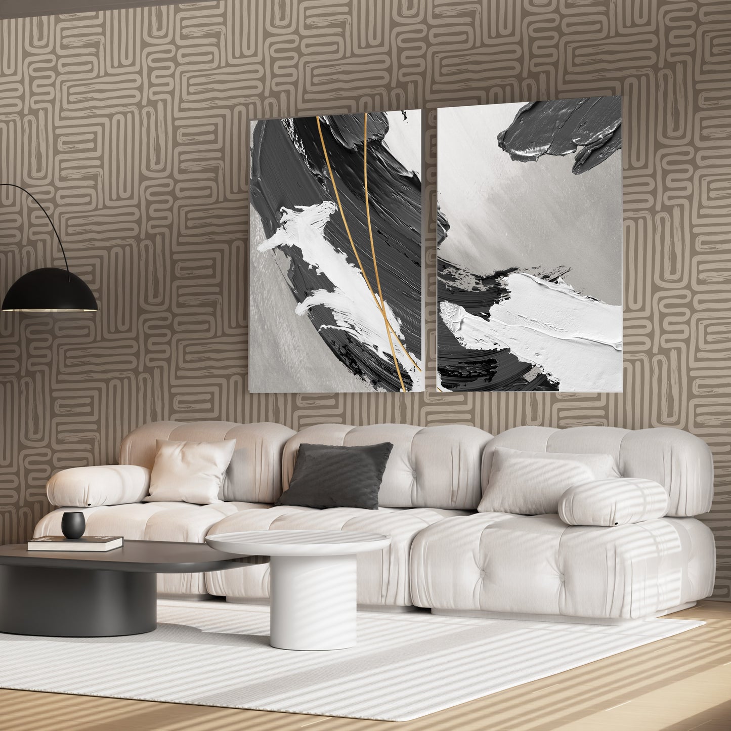 Woven Paths – Hand-Drawn Geometric Wallpaper
