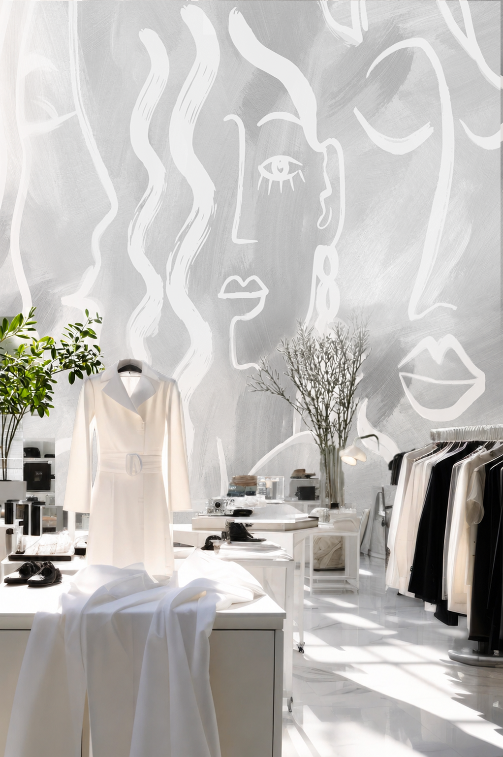 Expressive Strokes – Luxury Abstract Line Art Wallpaper Mural