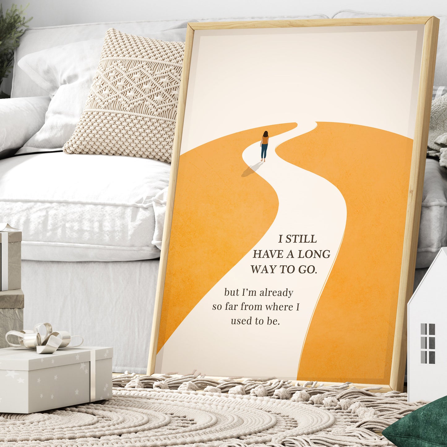 Minimalist Growth Journey Wall Art, Neutral Office Decor, Inspirational Wall art