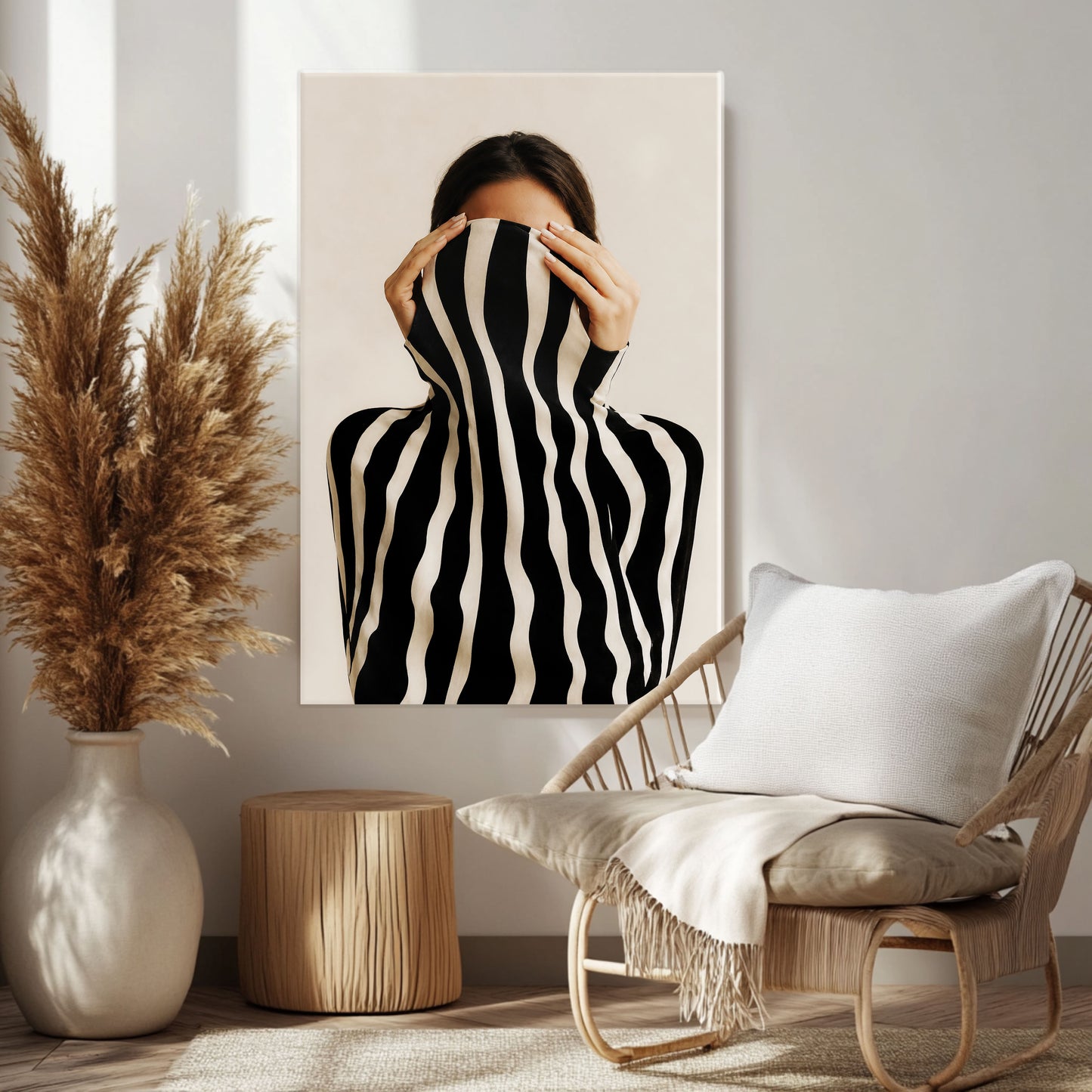 Modern woman wall art, black and white, figurative prints