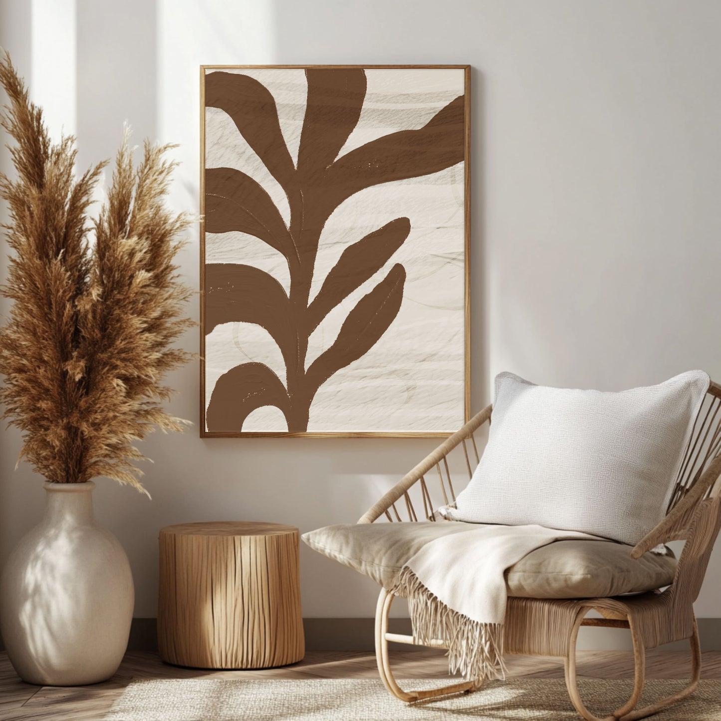 Earthbound Botanica – Brown Botanical Abstract Wall Art
