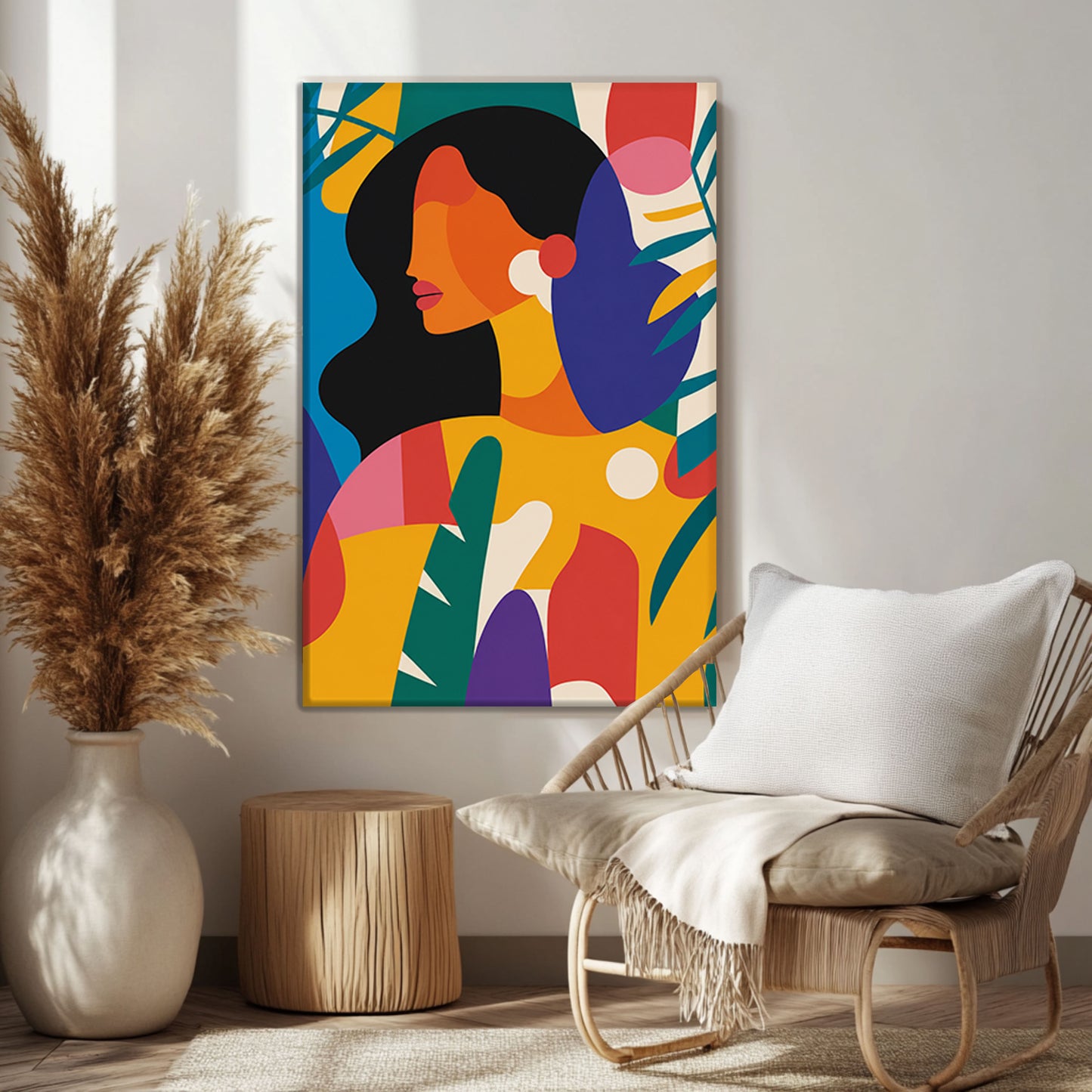 Vibrant Muse – Colorful Abstract Woman Wall Art