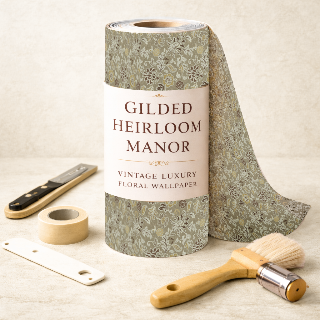 Gilded Heirloom Manor – Vintage Luxury Floral Wallpaper