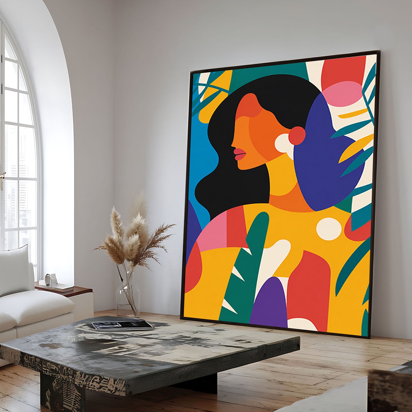 Vibrant Muse – Colorful Abstract Woman Wall Art
