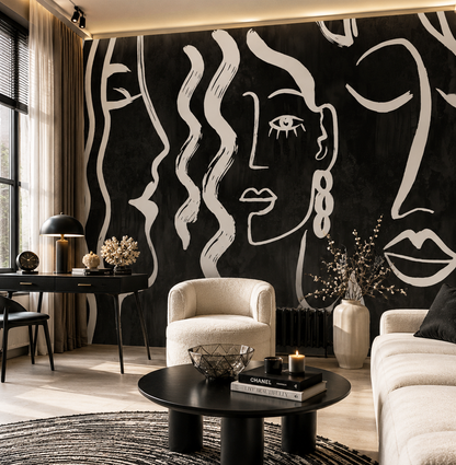 Bold midnight statement wallpaper