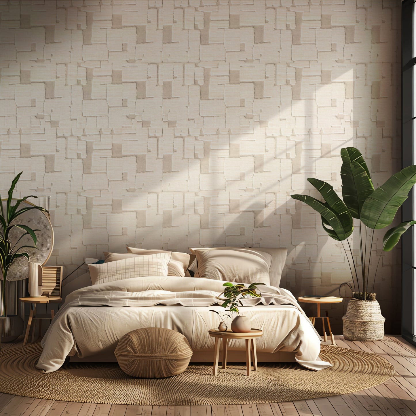 Architectural Stone – Beige Plaster Look Wallpaper Mural