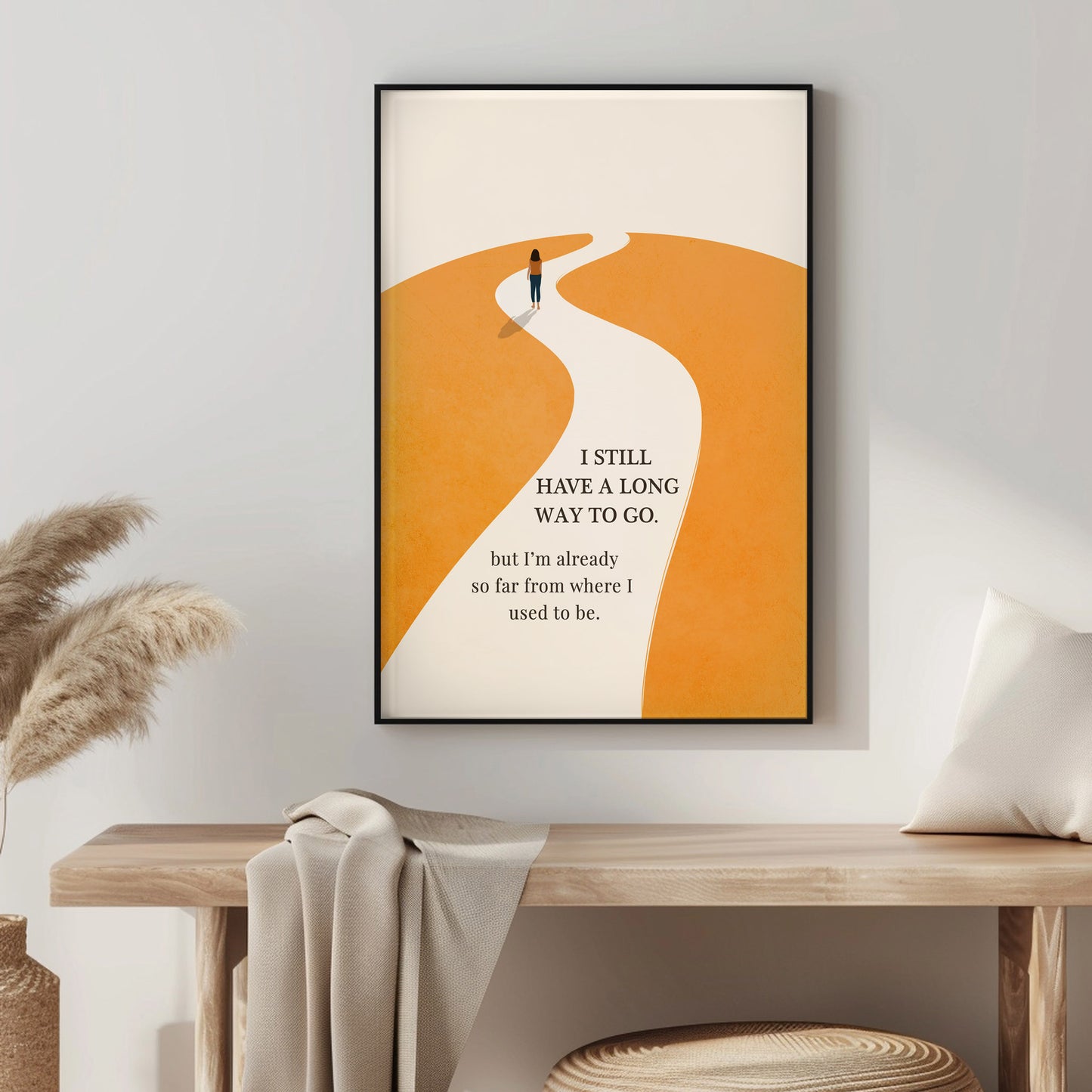 Minimalist Growth Journey Wall Art, Neutral Office Decor, Inspirational Wall art