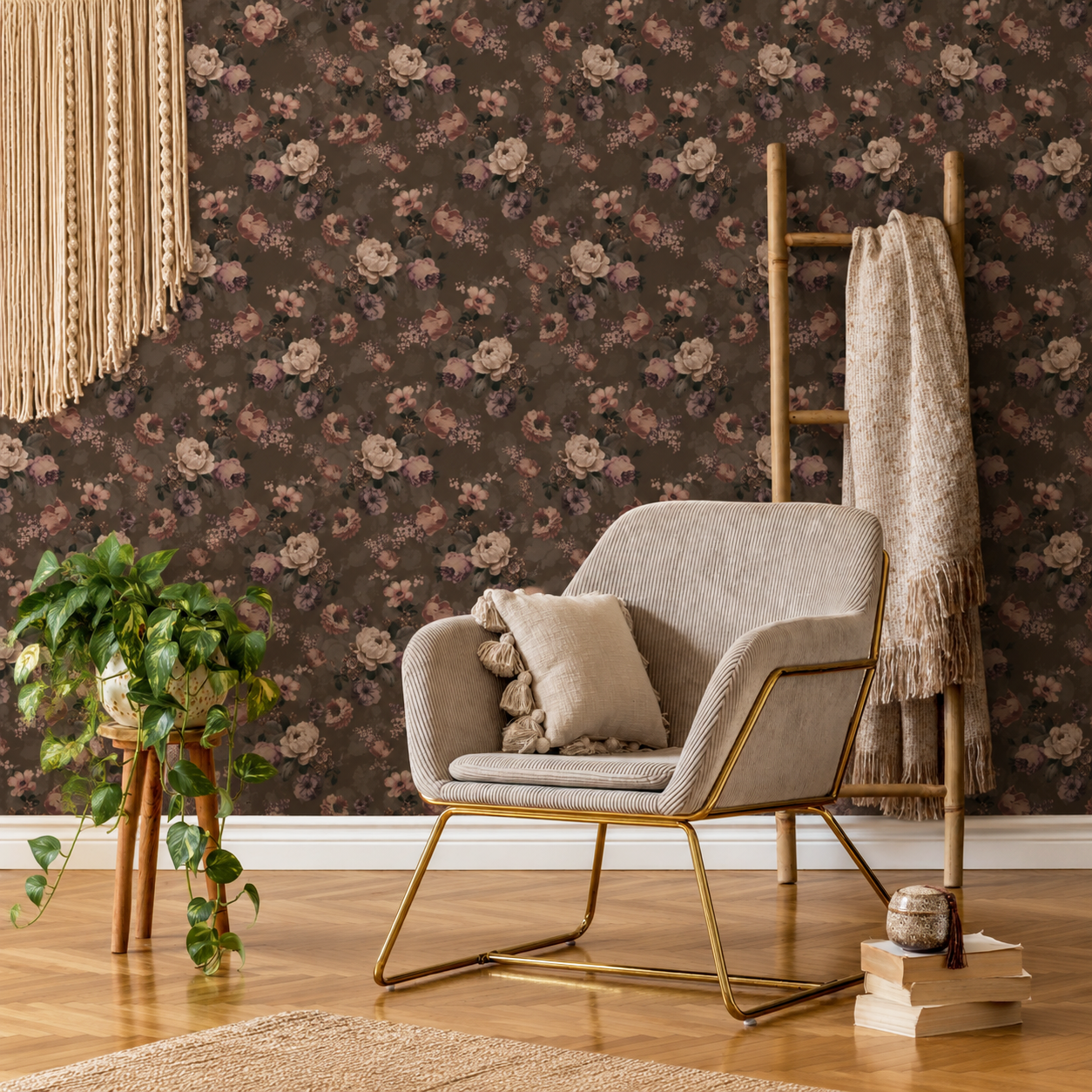 Velvet Reverie – Moody Vintage Floral Wallpaper