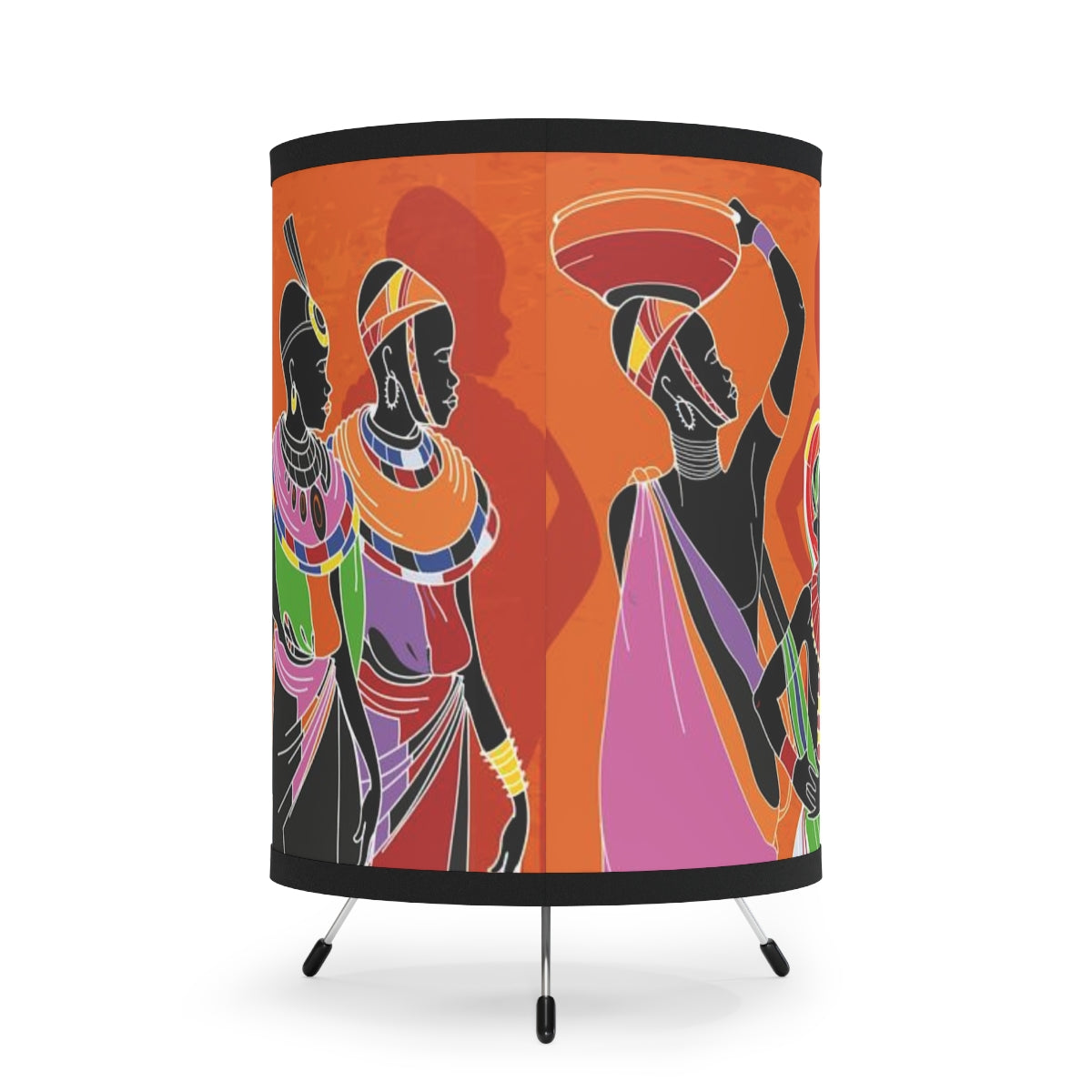 African Women Tripod Nightstand