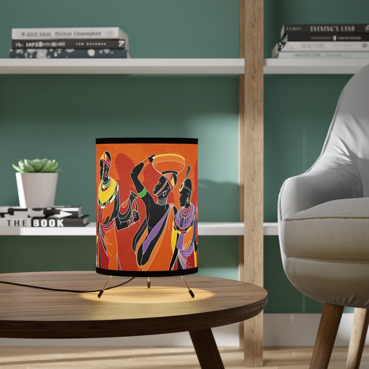 African Women Tripod Nightstand