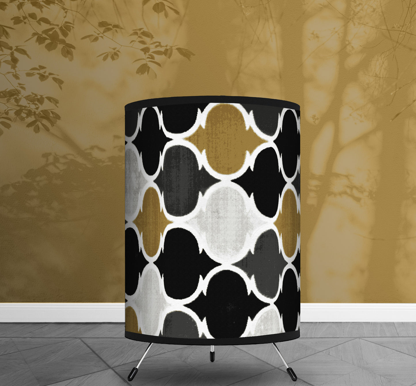 Boho Geometric Print Tripod Lamp Shade