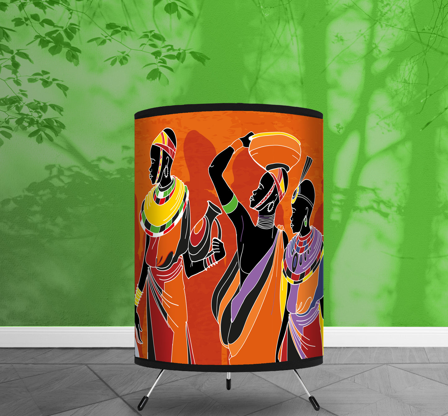 African Women Tripod Nightstand
